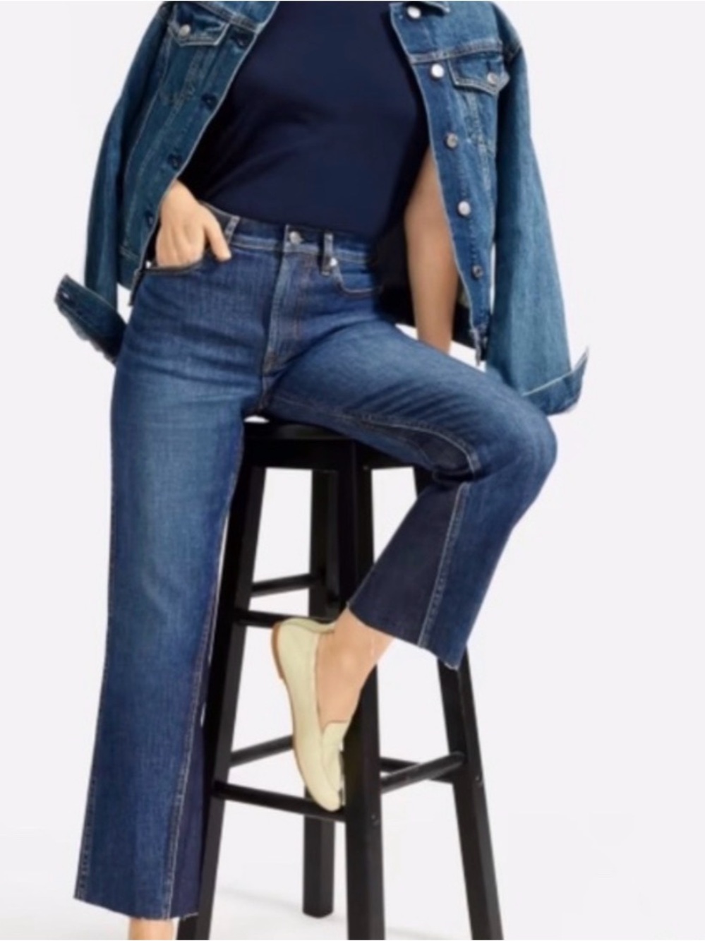 Everlane Women's The Cheeky‎ Bootcut Jean Size 29 Regular Denim Colorblock